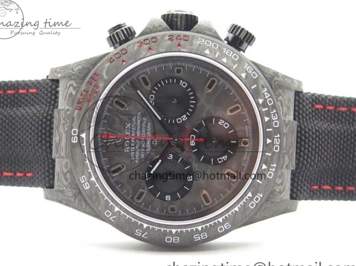 Red Carbon Daytona Carbon on Strap Hand OMF Dial Edition Nylon Black Black A4130 Best DIW 1121